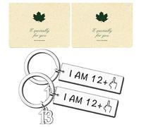 2Pcs 13th Birthday, 13th Birthday Gifts for Girls Funny Birthday Keyring Gifts for Boys Girls Women Men Gag Gifts Happy Stainless Steel Keyring Idea as a Joke Celebration Best Birthday Presents