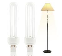 2PCS 13W G24q-1 4Pin Light Bulbs, 4-Pin Stick Compact Fluorescent Lamp CFL Light Bulb, 2U Double Tube Energy Saving Lamps Warm White 2700K, AC220-240V 750LM Non-Dimmable for Home Bathroom Corridor
