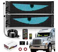 2PCS 14.7"x3.6" Devil Eyes Light for Windshield, Flexible Scrolling Programmable Led Car Eyes for Cars,Truck Windshield with Remote and APP Control, LED Display Screen Panel for Car Rear Window