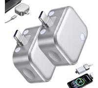 2Pcs 140W Smart Auto Stop Charging Adapter, 2026 Upgrade USB-C Overcharge Protection Charger with Physical Full Charge Eject, Portable Auto Disconnect Power-off Device for Phone Laptop Tablet Pad