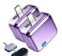 2Pcs 140W Smart Auto Stop Charging Adapter with Physical Disconnect, USB-C Fully Charged Separator - Intelligent Power Cut-Off Fast Smart Charger for Laptop, Pad, iPhone, Tablet,(Purple)
