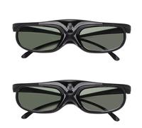 2Pcs 144Hz 3D Active Shutter Glasses,DLP LinK LCD Lens 3D Glasses,Built in 80 mAh Battery,DLP Link Projector Eyewear PC Frame with LCD Lens for Home Cinema Projector Viewing