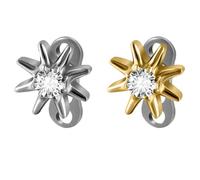 2PCS 14G G23 Titanium Cubic Zirconia Dermal Anchor Set Hypoallergenic Butterfly Flowers Microdermal Tops & Base for Lip, Cheek, Chest Piercing body Jewelry (Eight Pointed Star)