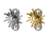 2PCS 14G G23 Titanium Cubic Zirconia Dermal Anchor Set Hypoallergenic Butterfly Flowers Microdermal Tops & Base for Lip, Cheek, Chest Piercing body Jewelry (Sun)