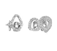 2PCS 14K Gold Plated Grillz Single & Double Tooth Caps Vampire Fangs Fake Grill Open Face Diamond Grills for Your Teeth Grillz for Women Men Hip Hop Rapper Costume Accessory, One Size, Brass, Cubic