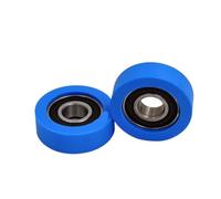 2PCS 15 * 48 2 inch Blue Pulley/Roller Diameter 48mm Thickness 15mm Polyurethane Coated Rubber Bearing 6202RS Hole