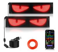 2pcs 15"X4" Full Color Scrolling Led Sign, Programmable Led Display With Bluetooth App Control, Built-In Modes And Animations, Custom Message Panel For Shop Advertise, Event Decor