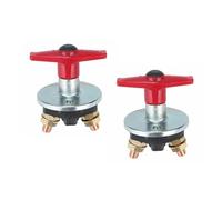 2PCS 1500 Amp Fixed Key Battery Isolator, 12V / 24V Heavy Duty Electrical Switch, Black, Red