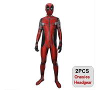 (2pcs, 150cm) Deadpool Costume Cosplay Kids Adult Suit Anime Superhero Cosplay Death Waiter Anime Adult Service Leotard Hats Accessories Anime