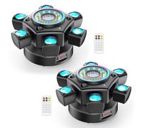 2PCS 150W Beam Moving Head Stage Light, RGBW LED Disco Magic Ball Effect with Remote Control Party Spotlight DMX512 Strobe for Halloween KTV DJ Weddings