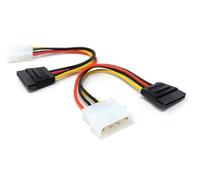 2pcs. 15cm Molex LP4 4 pin to SATA 15 pin Power Adapter Lead Cable for SATA Hard Drives, DVD-RW, Blu Ray Player/Recorders, PCI-Express Cards