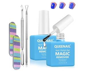 2PCS 15ml Gel Nail Polish Remover, Professional Gel Nail Remover Kit,Builder GelRemover with Cuticle Pusher,Convenient to Carry and Easy to Use, Peel Off In 3-5 Minutes