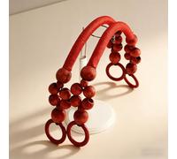 2pcs, 16-Bead Wooden, Beach Tote, Nylon Rope, Bag Handles, Strap Rustic Purse Handle Replacement Straw Handbag Handle Strap for Crocheted Handbags Baskets.10 Colors