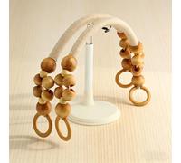 2pcs, 16-Bead Wooden, Beach Tote, Nylon Rope, Bag Handles, Strap Rustic Purse Handle Replacement Straw Handbag Handle Strap for Crocheted Handbags Baskets.10 Colors