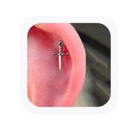 2Pcs 16G Danger Cartilage Earrings, Surgical Steel Stud Earrings for Helix Piercing, Screw Back Cartilage Piercing