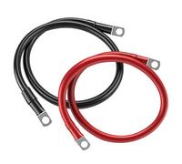 2Pcs 16mm Battery Cables, 12V Red and Black Car Battery Charger Cable Leads | M8 Ring Terminals Copper Wire, Heavy Duty Battery Connector, Universal for Auto, Motorcycle, Truck, RV, Boat