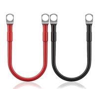 2Pcs 16mm Battery Cables, 12V Red and Black Car Battery Charger Leads | M8 Ring Terminals Copper Wire, Heavy Duty Battery Connector, Universal for Auto, Motorcycle, Truck, RV, Boat