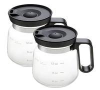 2Pcs 16oz Funny Coffee Pot Mug with Lid Glass Cup Scale Handle Dishwasher Safe