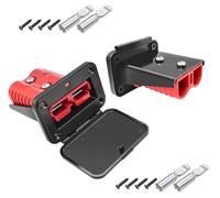 2Pcs 175A Battery Quick Connect, Battery Connector with Dust Cover, 4 Copper Alloy Terminals, 8 Installation Screws, for Camper Car Recovery Winch Trailer