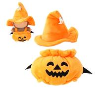 2pcs 17cm Doll Clothes, Halloween Doll Outfits Fashion Clothing Costume Pumpkin Jumpsuit & Witch Hat for Dolls Display Accessories, Gifts for Collectors (No Dolls)
