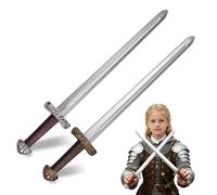 2Pcs 18'' Foam Safety Gold & Silver Colored Handle LARP Swords