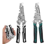 2pcs 18 in 1 Foldable Wire Strippers, Stainless Steel Electrical Wire Stripper Crimper Multifunctional Folding Cable Stripping Pliers for Electricians Home Construction Supplies