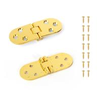 2pcs 180 Degree Foldable Flap Screw-On Hinges Folding Table Cabinet Door Rounded Corner Hinge for Cabinet Installation(Gold)