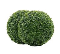 2Pcs 18CM/23CM/28CM Faux Plants Outdoor, Artificial Topiary Balls, Lifelike Hanging Boxwood Balls Fake Plants, Simulation Artificial Plant Indoor Outdoor for Home Garden Balcony (18 CM, One Size)