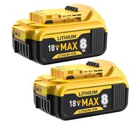 2PCS 18V 8000mAh Lithium-ion Battery Replacement for Dewalt 18V Battery DCB184 DCB200 DCB200-2 DCB201 DCB201-2 DCB203 Compatible with Dewalt 18 Volt Cordless Power Tools (2PCS)
