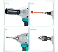 2pcs 18V Brushless Wrench Shaft for Cordless Wrench, Dual Use Power Tool Replacement Part with 1/2 Inch Chuck Compatible with Drill and So