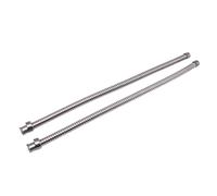 2Pcs 19" Stainless Steel Conduit Flexible Wire Hot Rat Rod Car Truck All for Chevy Ford Dodge Headlights Fog Lamp Horn Silver