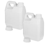 2pcs 1l Plastic Water Storage Jugs with Lid for Chemicals and Liquids, Sealed Design Containers for Industrial Use and Camping, White Sturdy Resin Jars with Handle