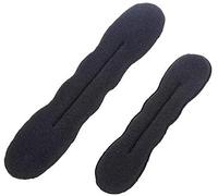 2Pcs 1Large + 1Small Women Hair Styler Magic Foam Sponge Donut Maker Ponytail Bun Tie Barrette Black Convenient and nice