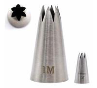 2Pcs 1meters Nozzle Open Star Piping Tip, Large Seamless Stainless Steel Icing Piping Nozzle Tip #1M