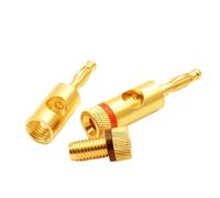 2PCS/1Pair Copper 4MM Banana Male Gold Plated Soldering Speaker Loudspeaker Amplifier Cable Wire Connector