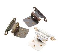 2pcs/1pair Overlay Cabinet Hinges w/Screws Thick Steel Self-Closing Cupboard Hinge Silver/Antique Bronze/Red Copper 71 * 38mm 2.8"(Red Copper)