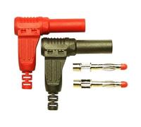 2Pcs/1pair Red/Black 4mm Male Right Angle Insulation Wire Solder Type Banana Connector Multimeter test