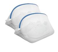 2PCS/1PC Mesh Laundry Bag Washing Machine Shoes with Zips Travel Shoe Storage Bags Protective Clothes Organizer(Blue-2PCS,L-42x24x24cm)