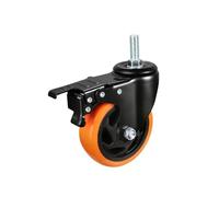 2pcs 2/3/4 Inch Caster Wheels Threaded Stem Industrial Swivel Casters With Dual Locking A/B Brake For Cart Furniture for Workbench(3 in)