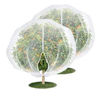 2PCS 2.4 * 2.4 m Large Fruit Tree Netting Bird Protection with Zipper and Drawstring, Reusable Garden Mesh Netting for Plants, Fine Garden Netting Mesh for Orchard, Terrace, Farm and Garden