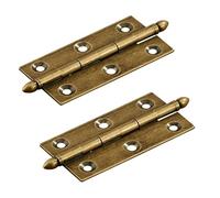 2Pcs 2.5 inches Brass Hinges Bronze Folding Door Hinges Retro Decorative Hinge for Window Cabinets/Wooden Door