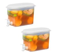 2Pcs 2.8L Beverage Dispenser with Tap Drinks Dispenser Fridge Water Dispenser Large Fridge Jug Water-Jug Drinks Dispenser Fridge Jug Drinks Chiller Milk Fruit Lemonade Teapot Juice Dispenser