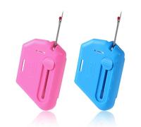 2Pcs 2-in-1 Adjustable Seam Guide, Magnetic Seam Guide for Sewing Machine with Built-in Seam Ripper, Polygonal Hemmer Tool with Scale for DIY Sewing Projects (Blue & Pink)