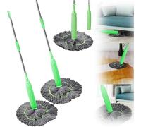 2Pcs 2 In 1 Dehydrated Mop, Microfiber Spin Floor Cleaning Mop, Self-wringings Twist Mops For Floor Cleaning, Round Mop 360 Rotatable Spin Cleaning Mop, Portable Squeeze Mop For Bedroom Living Room