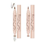 2PCS 2-in-1 Freckle Stamp Pen, Waterproof Freckle Pen & Liquid Eyeliner, Ultra-Realistic Freckles, Light, Medium