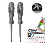 2Pcs 2-in-1 High Torque Strong Magnetic Screwdriver Electricity Detector, Alloy Dual Light Color Light Measuring Electric Tester Pen, with Display for Ac/Dc Circuit Detection (2Pcs Mix)