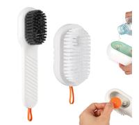 2pcs 2 in 1 Multifunctional Liquid Shoe Brush, Laundry Brush with Soap Dispenser, 2024 Upgrade Liquid Adding Soft for Cleaning Clothing Stain, Scrub Brushes for Washing Clothes Shoes
