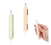 2pcs 2 in 1 Needle Threader Seam Ripper, Integrated Seam Remover & Needle Threading Tool Multifunctional Unpicker for Sewing Crafting Knitting Cross Stitch Quilting Supplies(Yellow, Green)