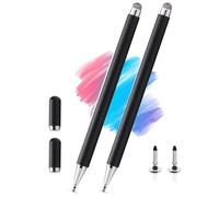 2PCS 2-in-1 Stylus Pen for Samsung Galaxy Tab A, Tab A7 Lite/A7/A8/A8 Plus/A9/A9 Plus, High Sensitivity&Precision Pencil for iPad/iPhone/AMZ Fire/Lenovo/Pixel Tables All Touch Devices (2*Stylus-Black)