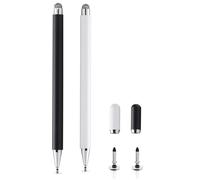 2PCS 2-in-1 Stylus Pen for Samsung Galaxy Tab A9+ Plus/A9/A8/A8 Plus/A7/A7 Lite, High Sensitivity & Precision Capacitive Pencil for iPad Pro/iPhone/Fire/Surface Tables All Touch Devices (Black+White)